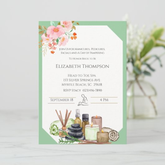 Spa Day Bachelorette Party Kaart (Staand voorkant)