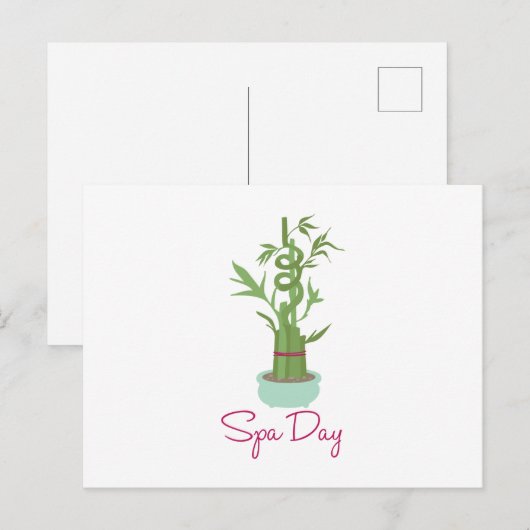 Spa Day Bamboo Briefkaart (Voorkant / Achterkant)