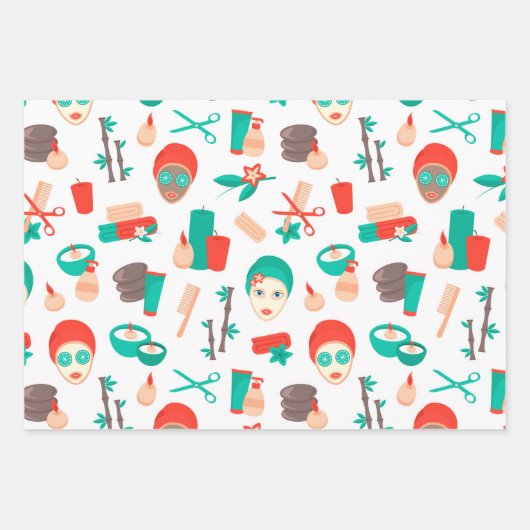 Spa Day Beauty-behandelingen die papierverzameling Inpakpapier Vel (Voorkant)