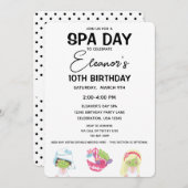 Spa Day Birthday Girl Party Invitation Kaart (Voorkant / Achterkant)