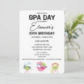 Spa Day Birthday Girl Party Invitation Kaart (Staand voorkant)