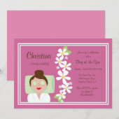 Spa Day Birthday Party Invitation Kaart (Voorkant / Achterkant)