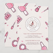 Spa Day Birthday Party Invitation Kaart (Voorkant / Achterkant)