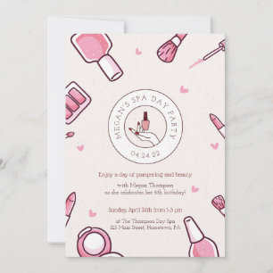 Spa Day Birthday Party Invitation Kaart
