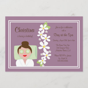 Spa Day Birthday Party Invitation Kaart