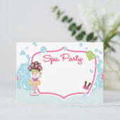 Spa Day Birthday Party Invitation RSVP Kaartje (Staand voorkant)