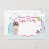 Spa Day Birthday Party Invitation RSVP Kaartje (Voorkant / Achterkant)