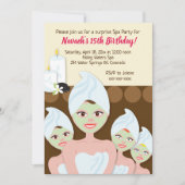 Spa Day Birthday Party Invitations Girl / Women Kaart (Voorkant)