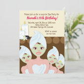 Spa Day Birthday Party Invitations Girl / Women Kaart (Staand voorkant)