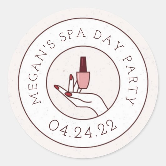 Spa Day Birthday Party Round Sticker Envelope Seal (Voorkant)
