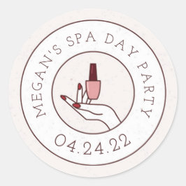 Spa Day Birthday Party Round Sticker Envelope Seal