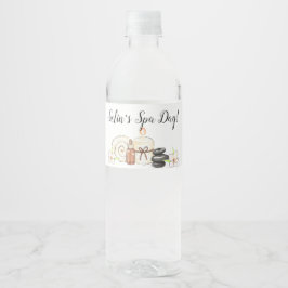 Spa Day Birthday Party Water Flacon Label Waterfles Etiket