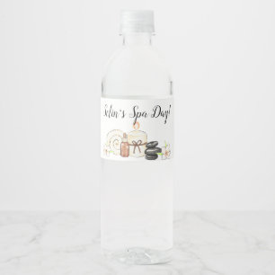Spa Day Birthday Party Water Flacon Label Waterfles Etiket