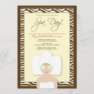 Spa Day Bridal Shower Invitation (geel) Kaart