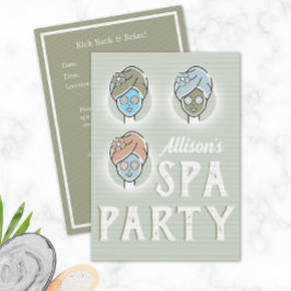 Spa Day Custom Invitation - Birthday Party Kaart
