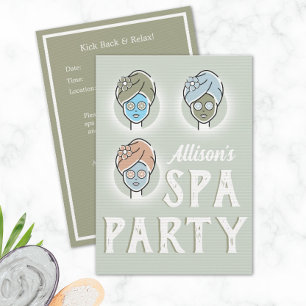 Spa Day Custom Invitation - Birthday Party Kaart