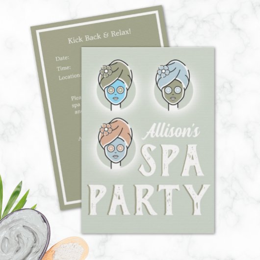 Spa Day Custom Invitation - Birthday Party Kaart