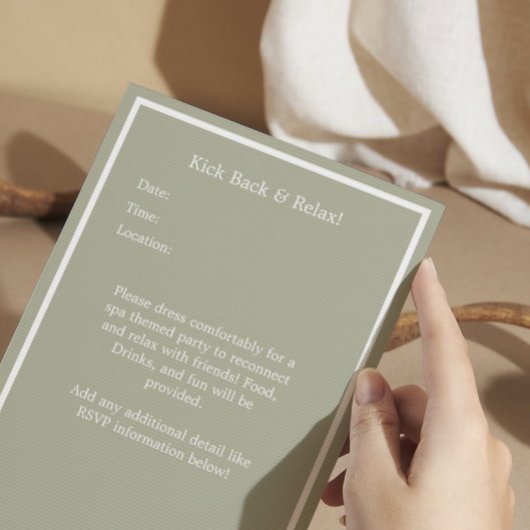 Spa Day Custom Invitation - Birthday Party Kaart