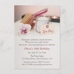 Spa Day Girls Birthday Party Invitations Kaart