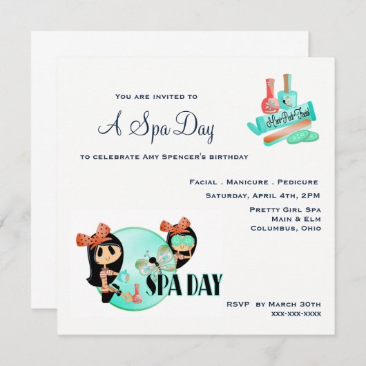 Spa Day Kaart (Voorkant / Achterkant)