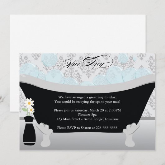 Spa Day Kaart (Voorkant / Achterkant)