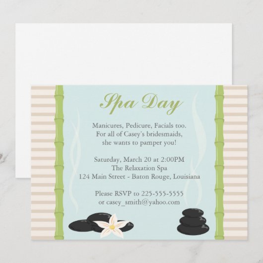 Spa Day Kaart (Voorkant / Achterkant)