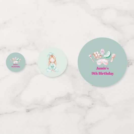 Spa Day Kid's Party Confetti (Achterkanten)