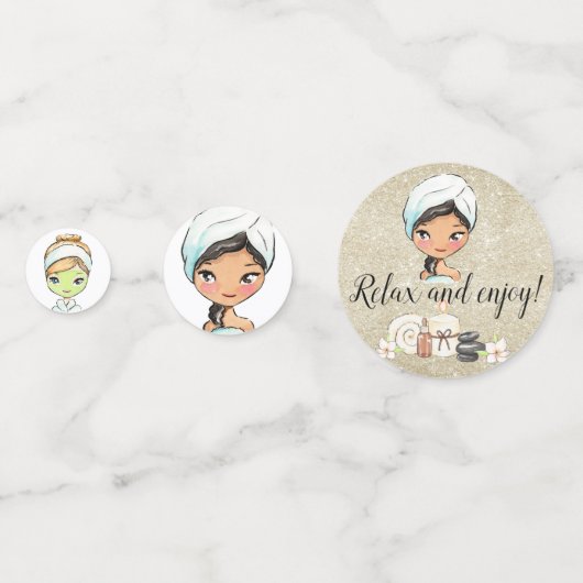 Spa Day Party Table Confetti (Voorkanten)