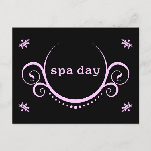 spa day party uitnodiging briefkaart (Voorkant)