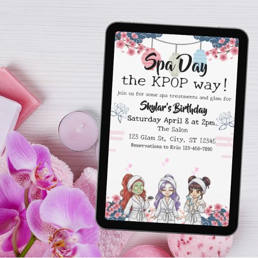 Spa Day the KPOP Way birthday Kaart