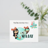 Spa Day Uitnodiging Briefkaart (Staand voorkant)