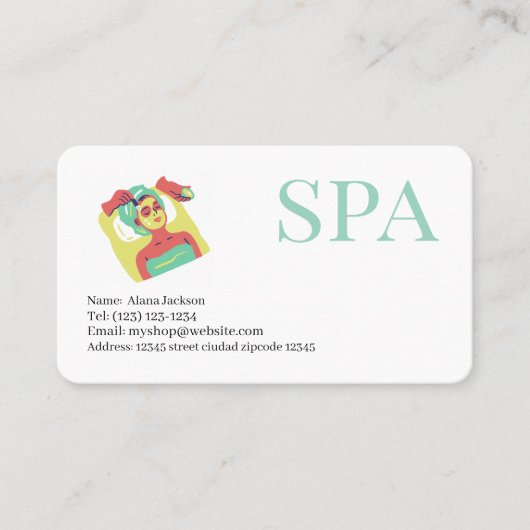 spa diensten bewerkbare visitekaartje (Voorkant)