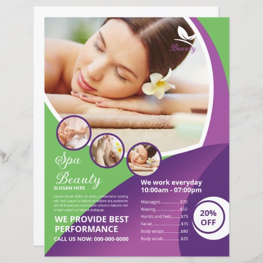 Spa en Beauty Salon Flyer (Voorkant / Achterkant)