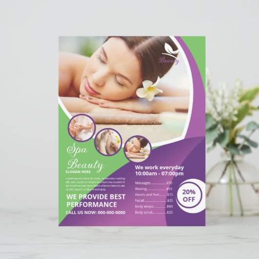 Spa en Beauty Salon Flyer (Staand voorkant)