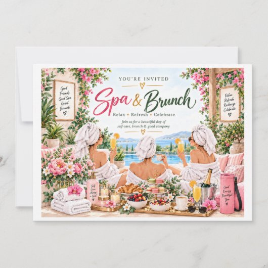 Spa- en brunchfeest kaart (Voorkant)