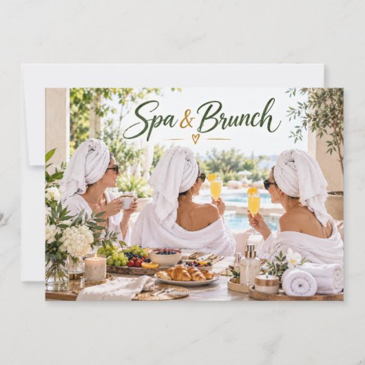 Spa- en brunchfeest kaart (Voorkant)