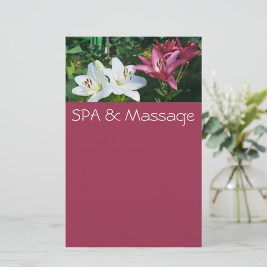 SPA en massage Briefpapier (Staand voorkant)