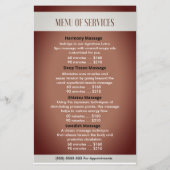 Spa en Massage Bruin  Beige Flyer met Prijzen (Achterkant)