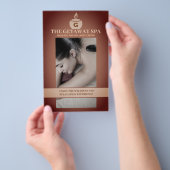Spa en Massage Bruine  Beige Flyer met Prijzen (Hand)