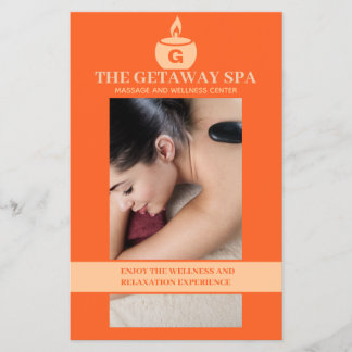 Spa en Massage Oranje en Cream Flyer