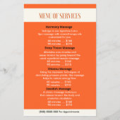 Spa en Massage Oranje en Cream Flyer (Achterkant)