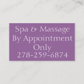 Spa en Massage Visitekaartje (Achterkant)