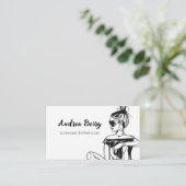 Spa en Salon Esthetician Black and White Visitekaartje (Staand voorkant)