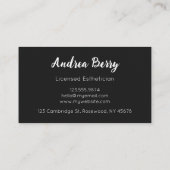 Spa en Salon Esthetician Black and White Visitekaartje (Achterkant)