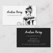 Spa en Salon Esthetician Black and White Visitekaartje (Voorkant / Achterkant)