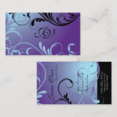 Spa en Salon Visitekaartje Monogram Paars en blauw (Voorkant / Achterkant)