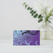 Spa en Salon Visitekaartje Monogram Paars en blauw (Staand voorkant)