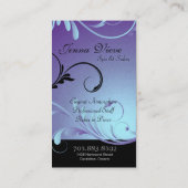 Spa en Salon Visitekaartje Monogram Paars en blauw (Achterkant)