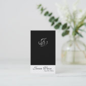 Spa en Salon Visitekaartje Monogram zwart-wit (Staand voorkant)