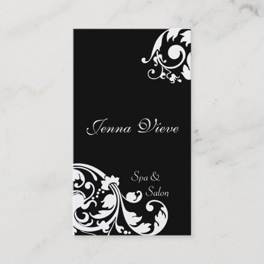 Spa en Salon Visitekaartje Monogram zwart-wit (Voorkant)